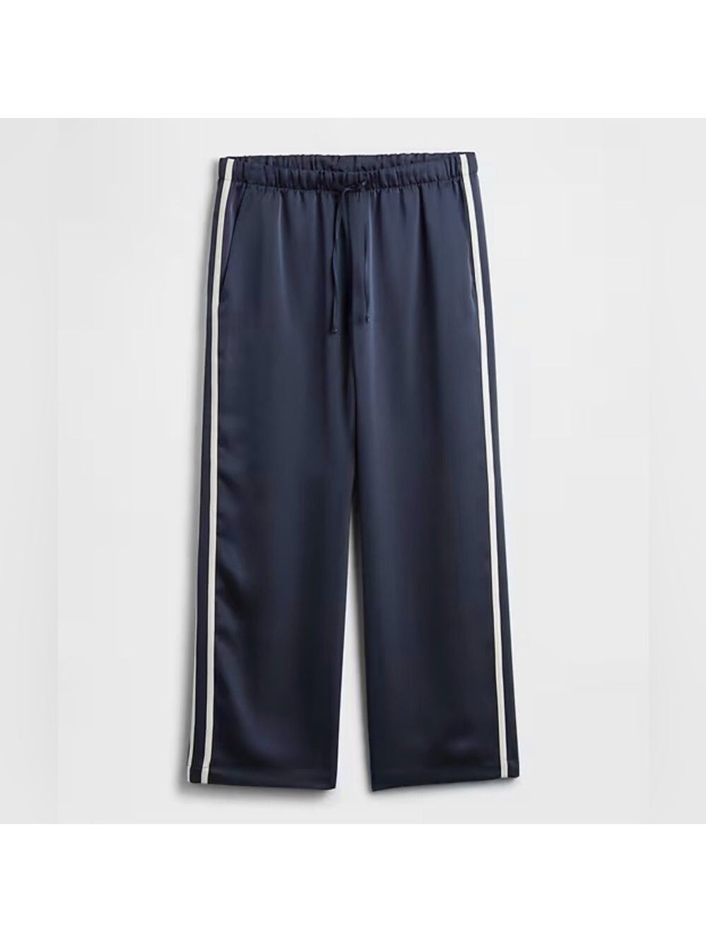 Gap Athleisure Casual Relaxed Satin Straight-Leg Track Pants NWT M Tall Lounge - Picture 5 of 8